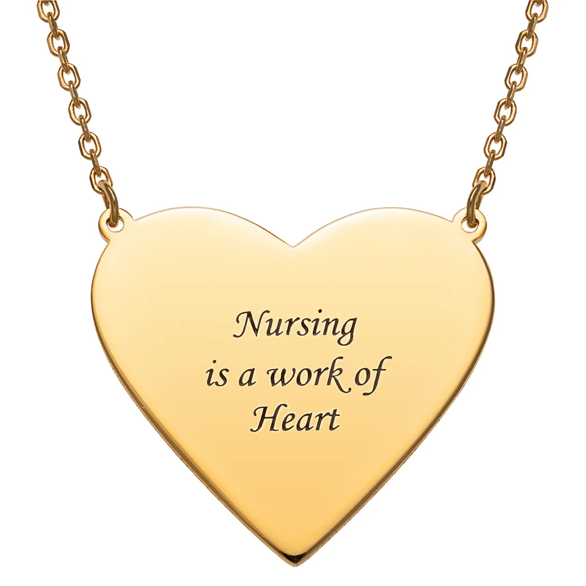 14K Gold Plated Personalized Nurses are a work of Heart Necklace - Image 7