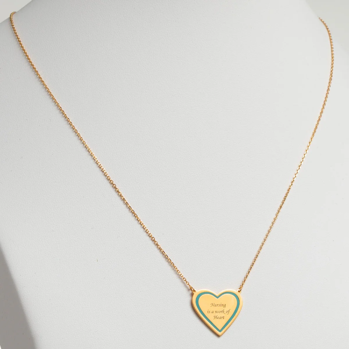 14K Gold Plated Personalized Nurses are a work of Heart Necklace - Image 8