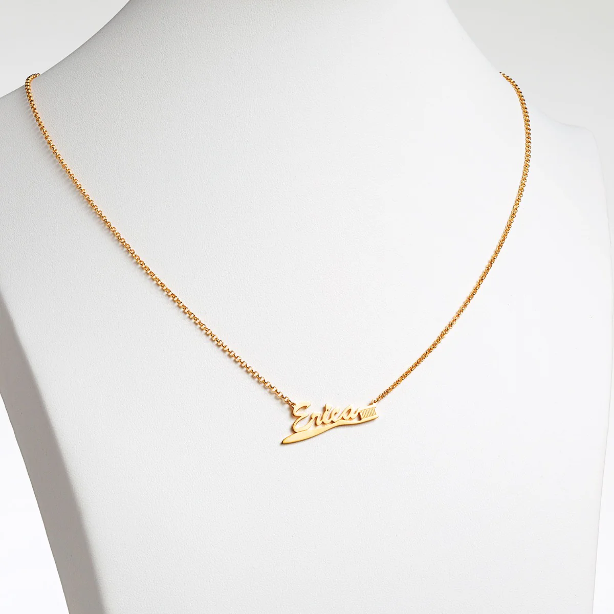 14K Gold Plated Toothbrush Name Necklace - Image 3
