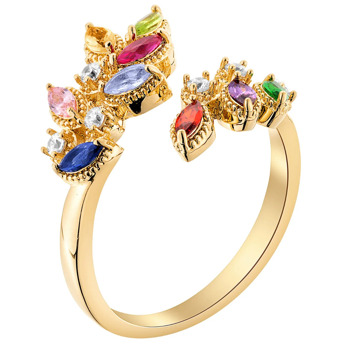 14K Gold Plated Vintage Marquise Birthstone Ring - Image 2