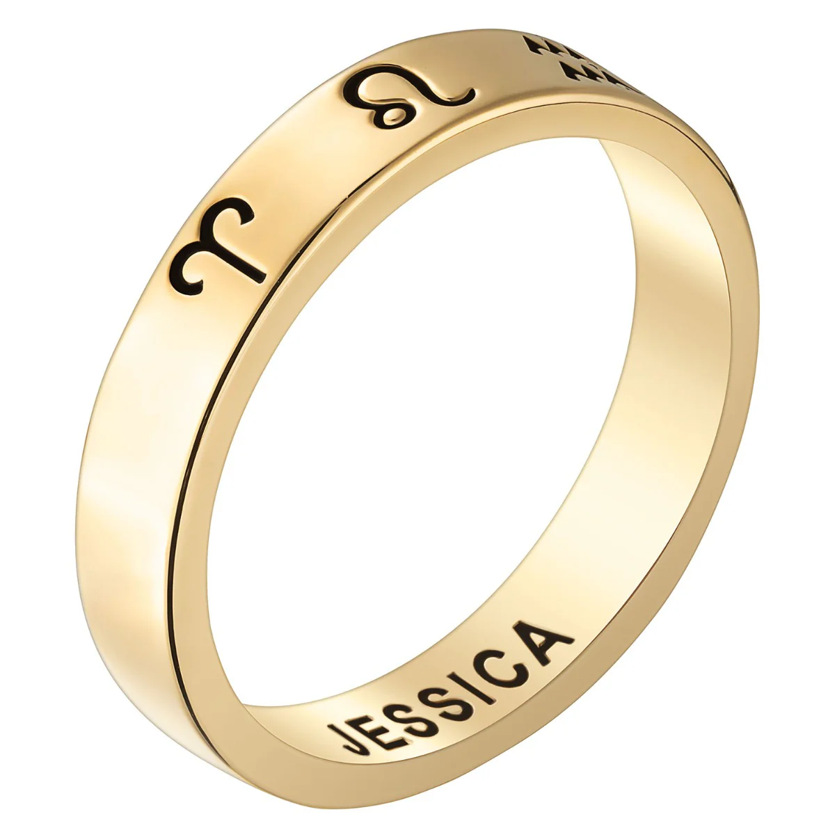 14K Gold Plated Zodiac Band Ring