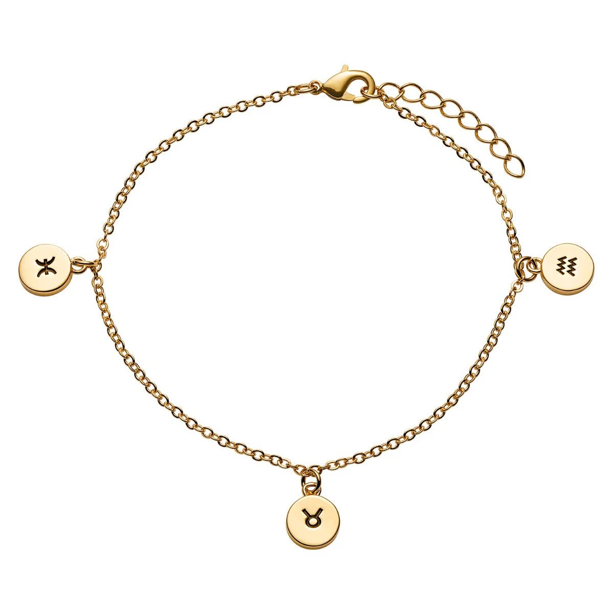 14K Gold Plated Zodiac Charm Bracelet - Image 2