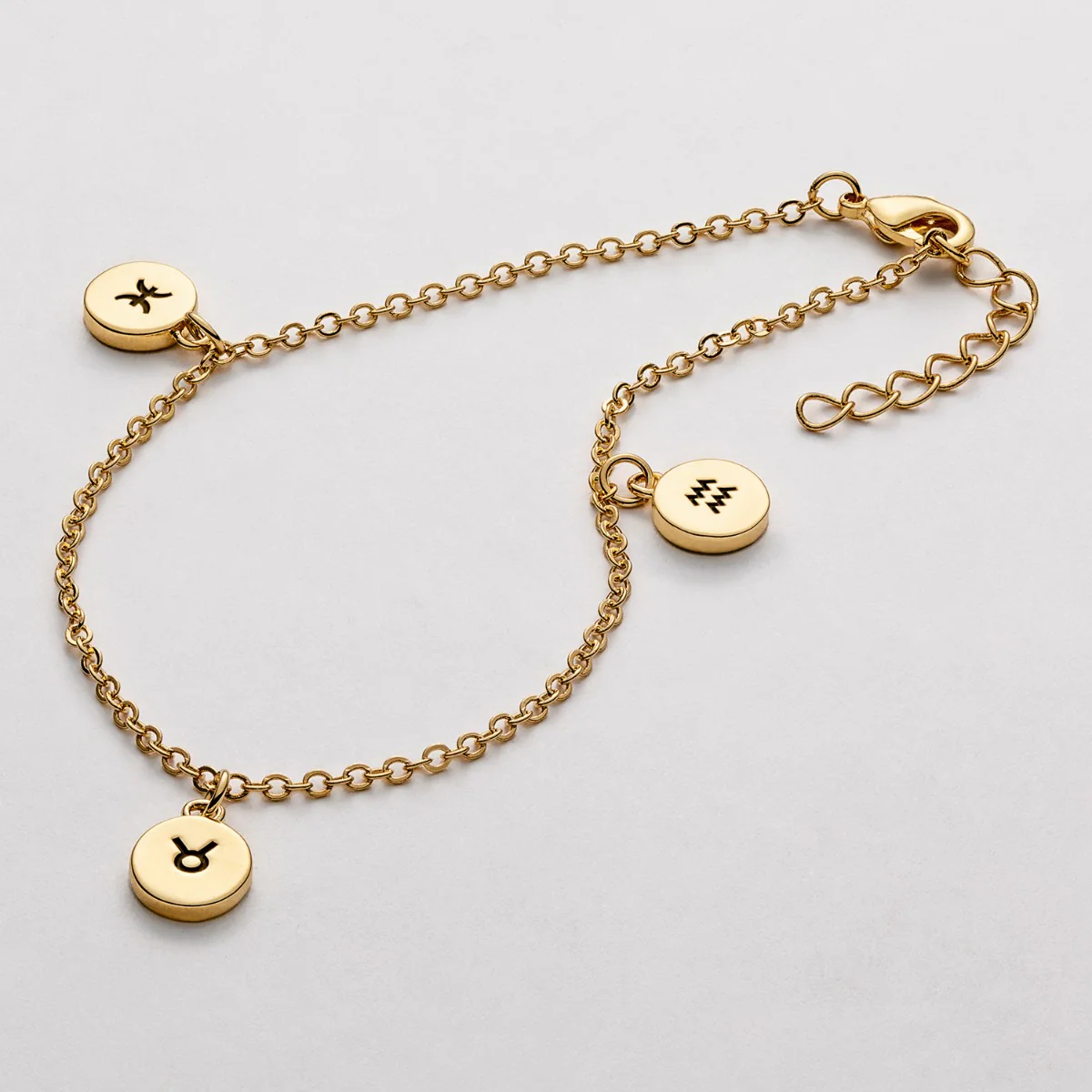 14K Gold Plated Zodiac Charm Bracelet - Image 3