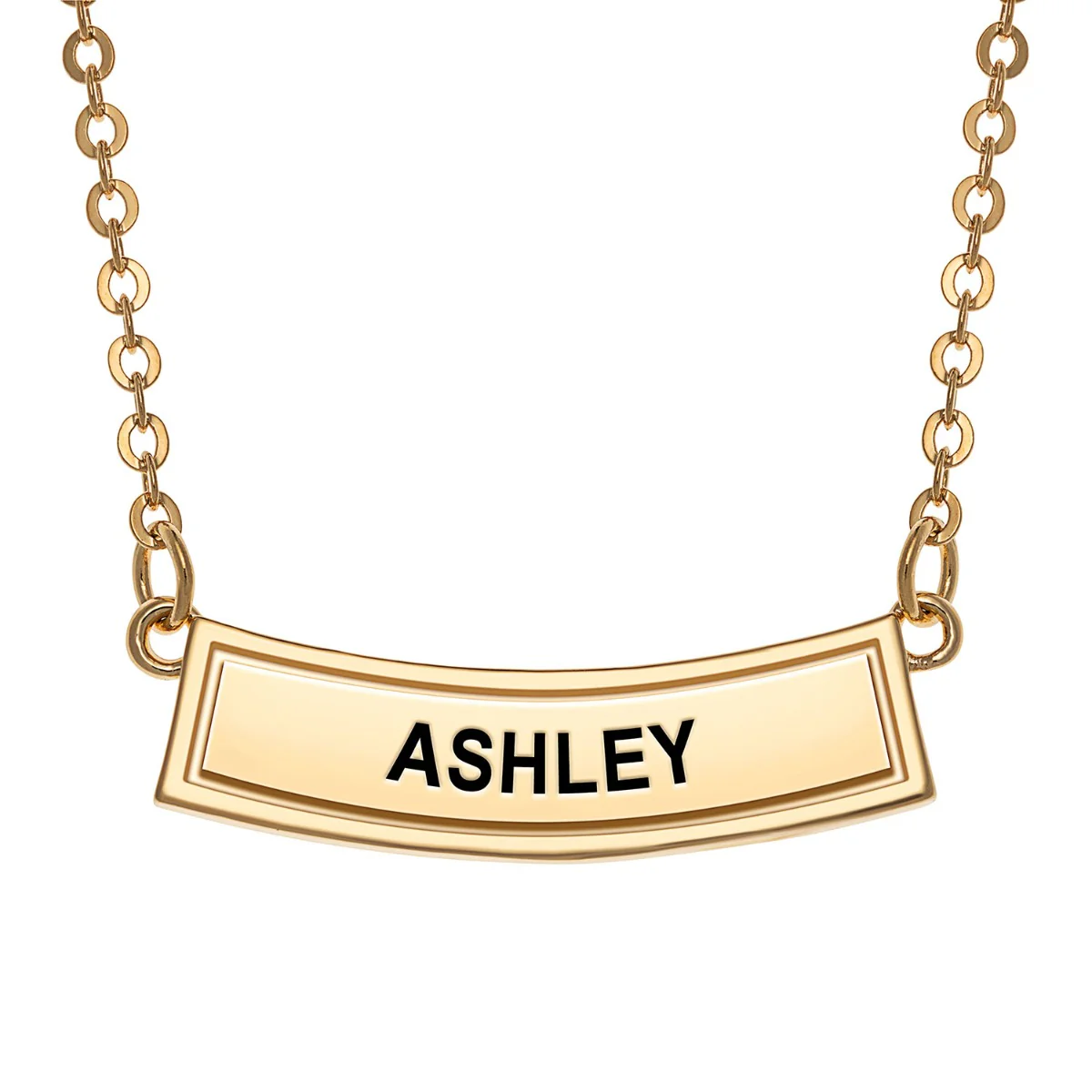 14K Gold Plated Zodiac Curved Bar Pendant - Image 2