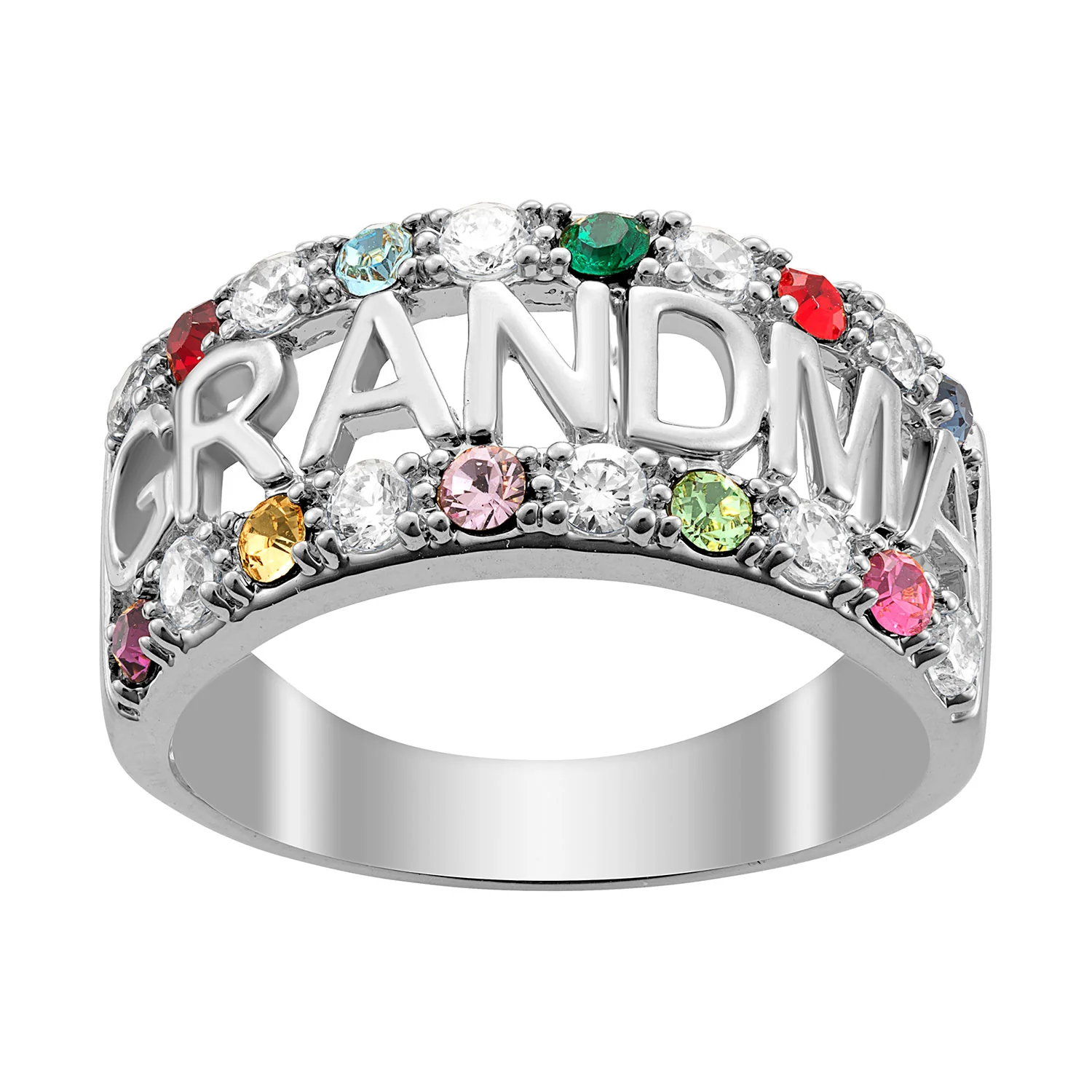 Grandma CZ Family Birthstone Ring