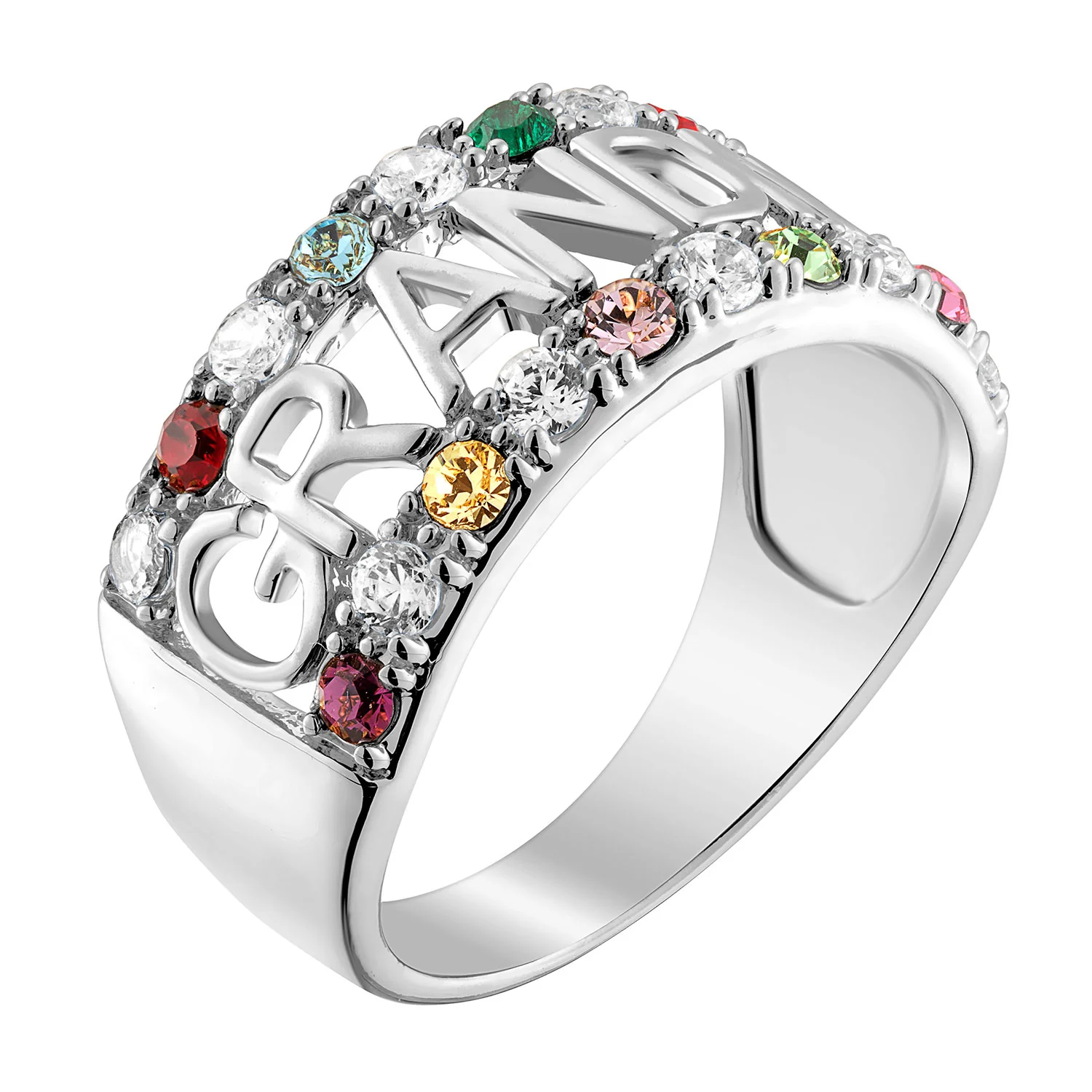 Grandma CZ Family Birthstone Ring - Image 2