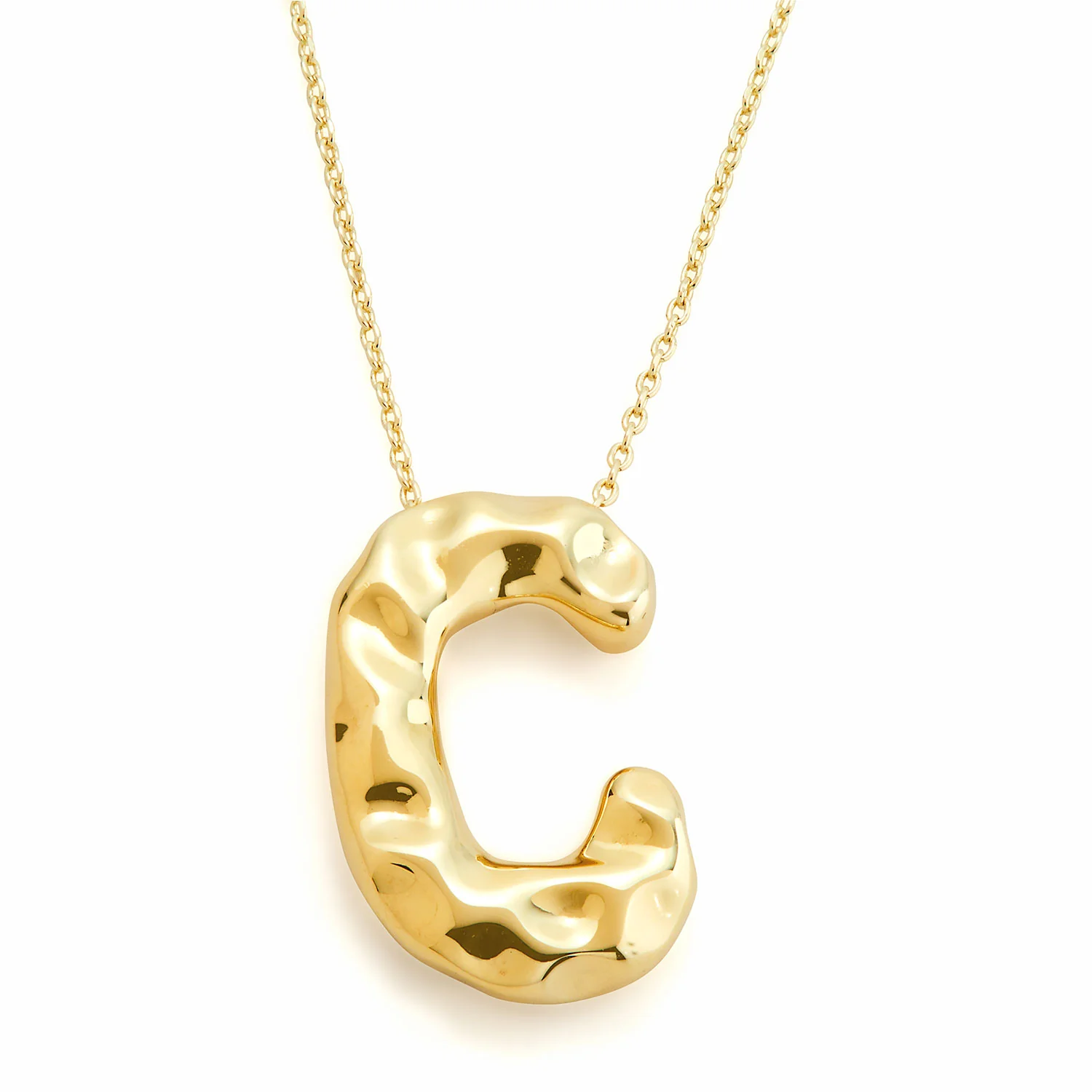 Hammered Balloon Initial Necklace - Image 4