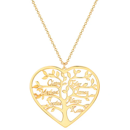 Heart Family Tree Name Necklace - Image 4