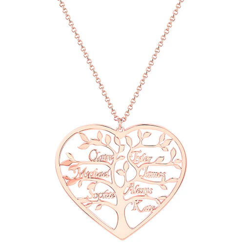 Heart Family Tree Name Necklace - Image 6