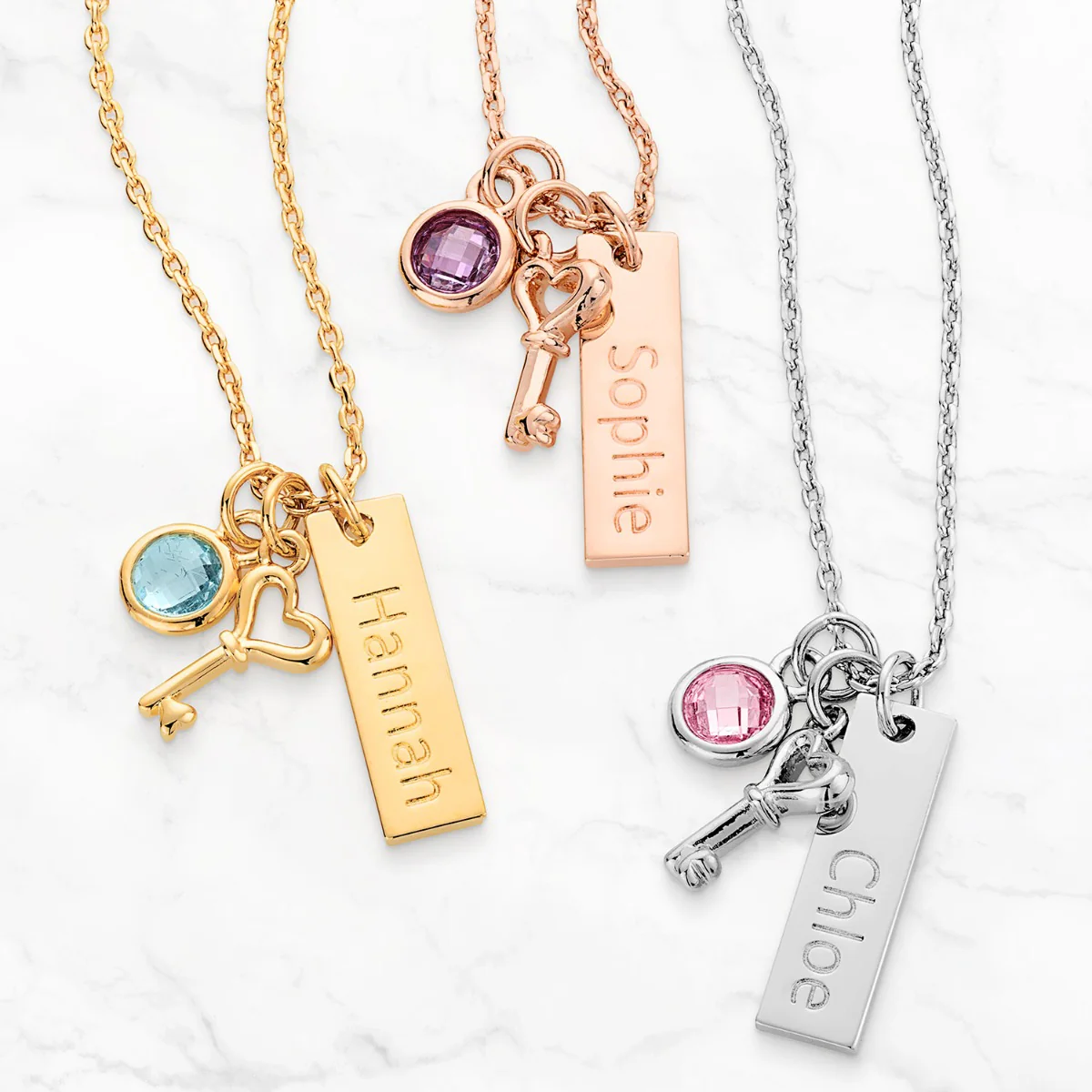 Key To My Heart Personalized Charm Necklace