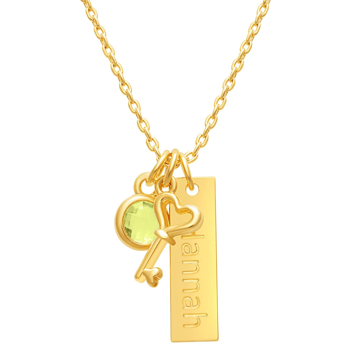 Key To My Heart Personalized Charm Necklace - Image 2