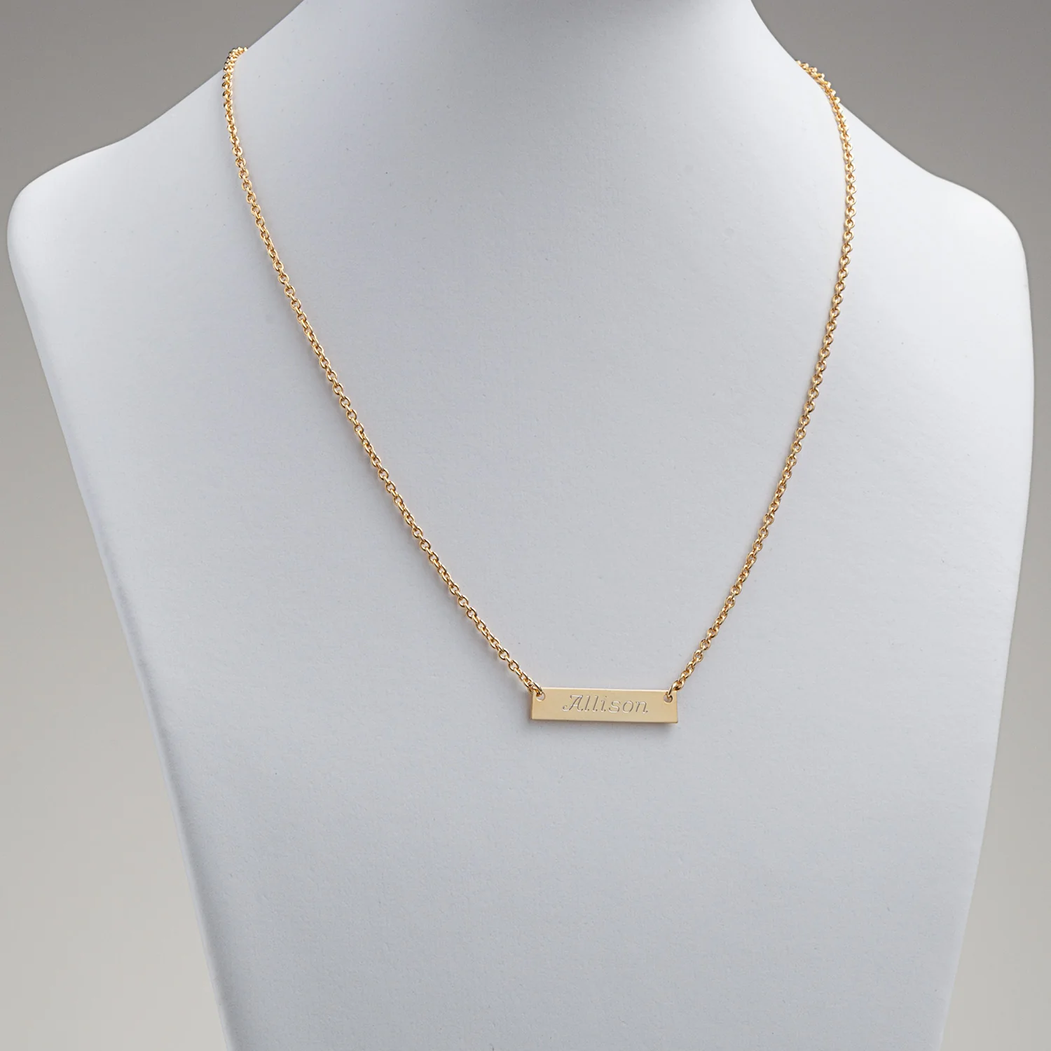 Kid's Engraved Name Bar Necklace - Image 3
