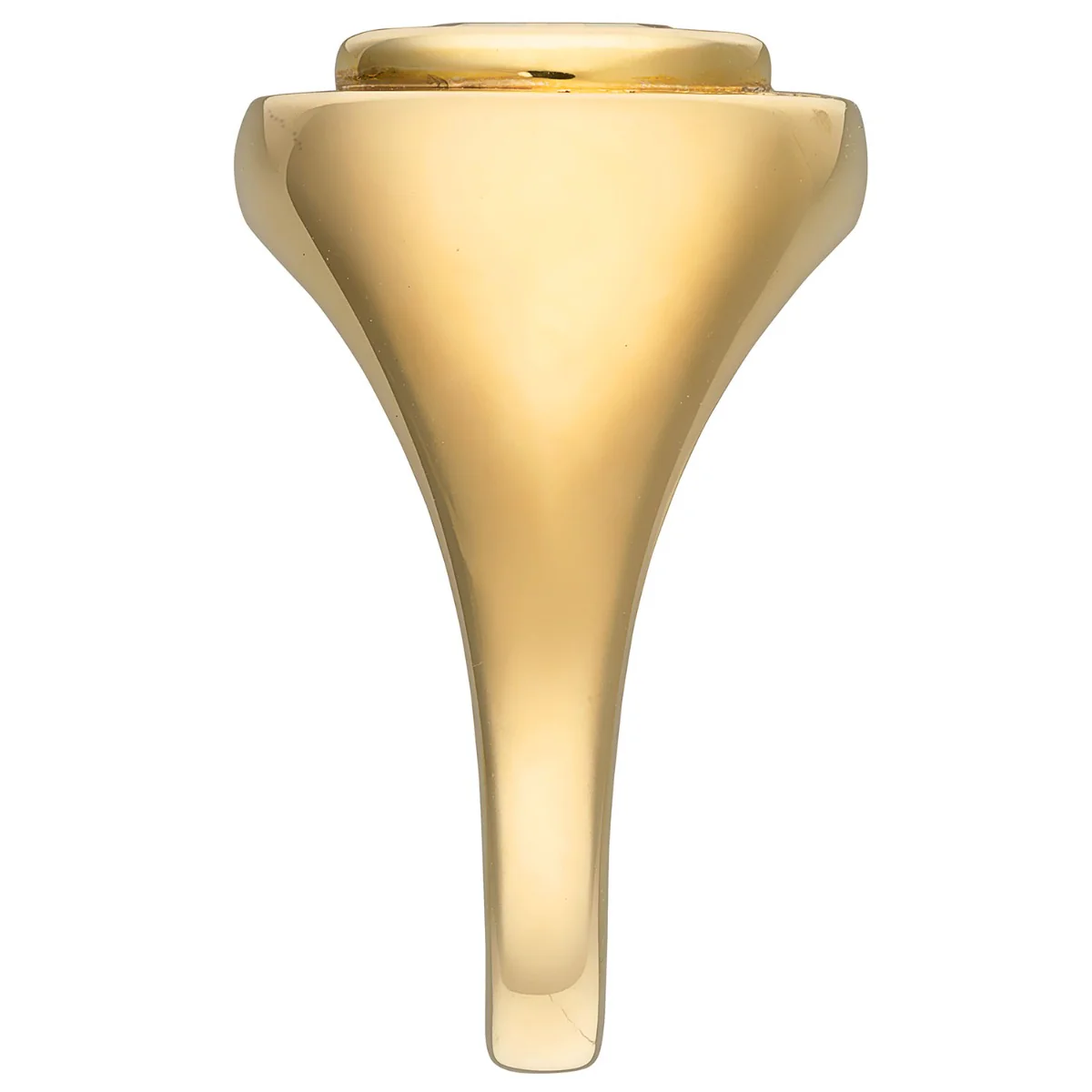 Ladies' 14k Gold Plated Minimal Oval Birthstone Signet Freestyle Class Ring - Image 3