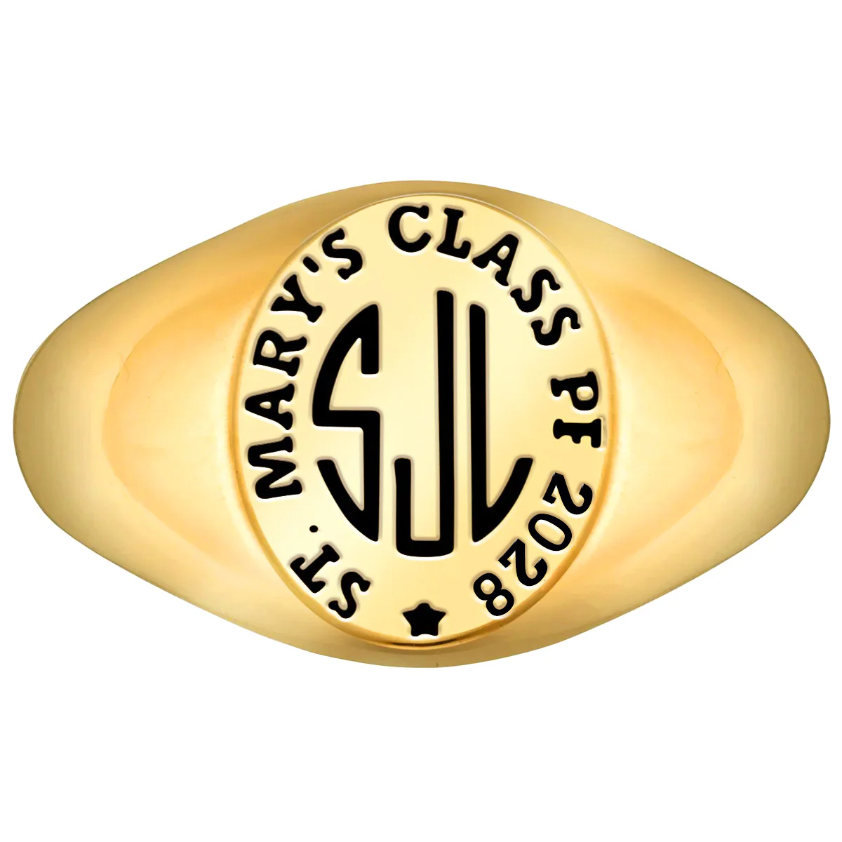 Ladies' 14k Gold Plated Monogram Signet Class Rings - Image 3