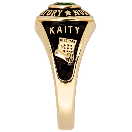 Ladies' 14K Gold Plated Traditional Round Birthstone Class Ring - Image 5