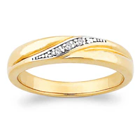 Ladies 14K over Sterling Genuine Diamond Wedding Band