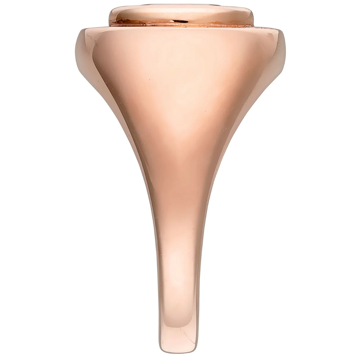 Ladies' 14k Rose Gold Plated Minimal Oval Birthstone Signet Freestyle Class Ring - Image 3