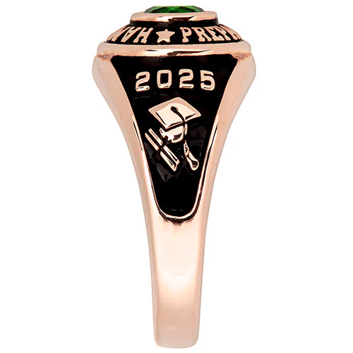 Ladies' 14K Rose Gold Plated Traditional Round Birthstone Class Ring - Image 3