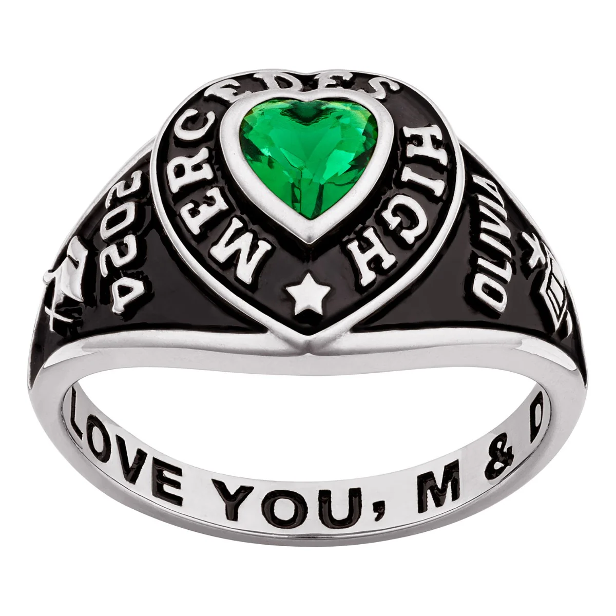 Ladies' Celebrium Traditional Heart Birthstone Class Ring