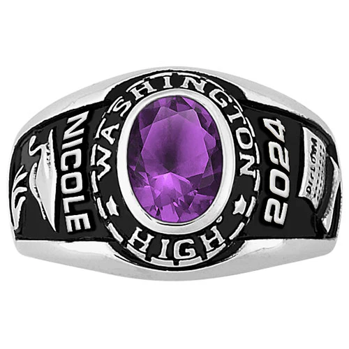 Ladies CELEBRIUM Traditional Oval Stone Class Ring - Image 3
