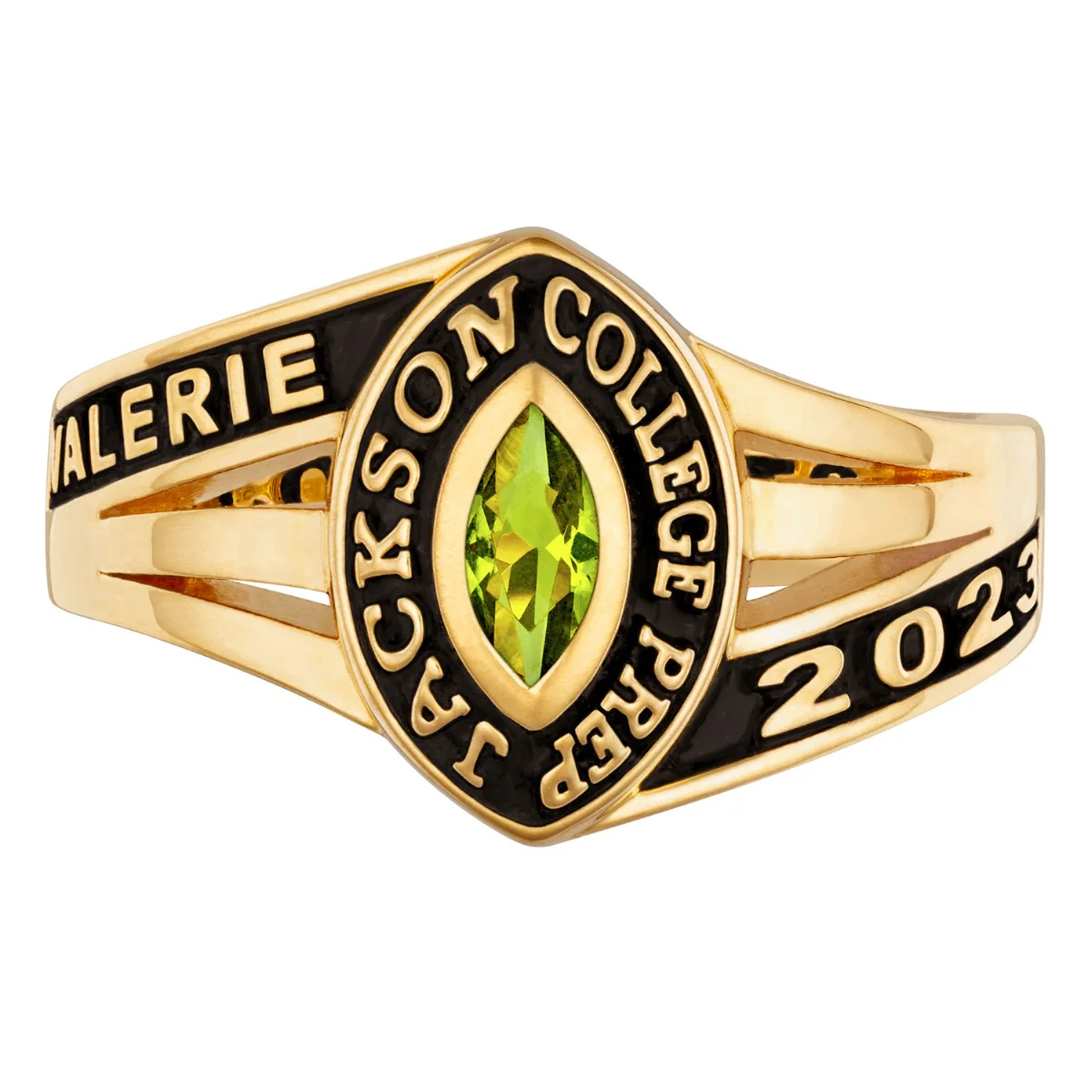 Ladies' 14K Gold over Sterling Birthstone Traditional Class Ring - Image 2