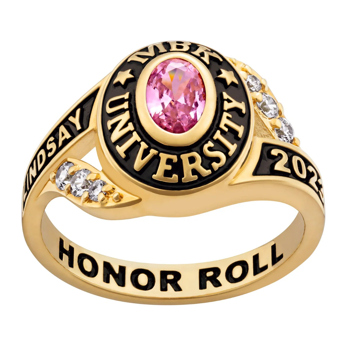 Ladies' 14K Gold over Sterling Birthstone Traditional Class Ring