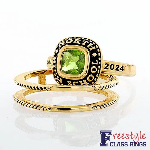 Ladies' 14K Gold over Sterling Class Ring with Jacket