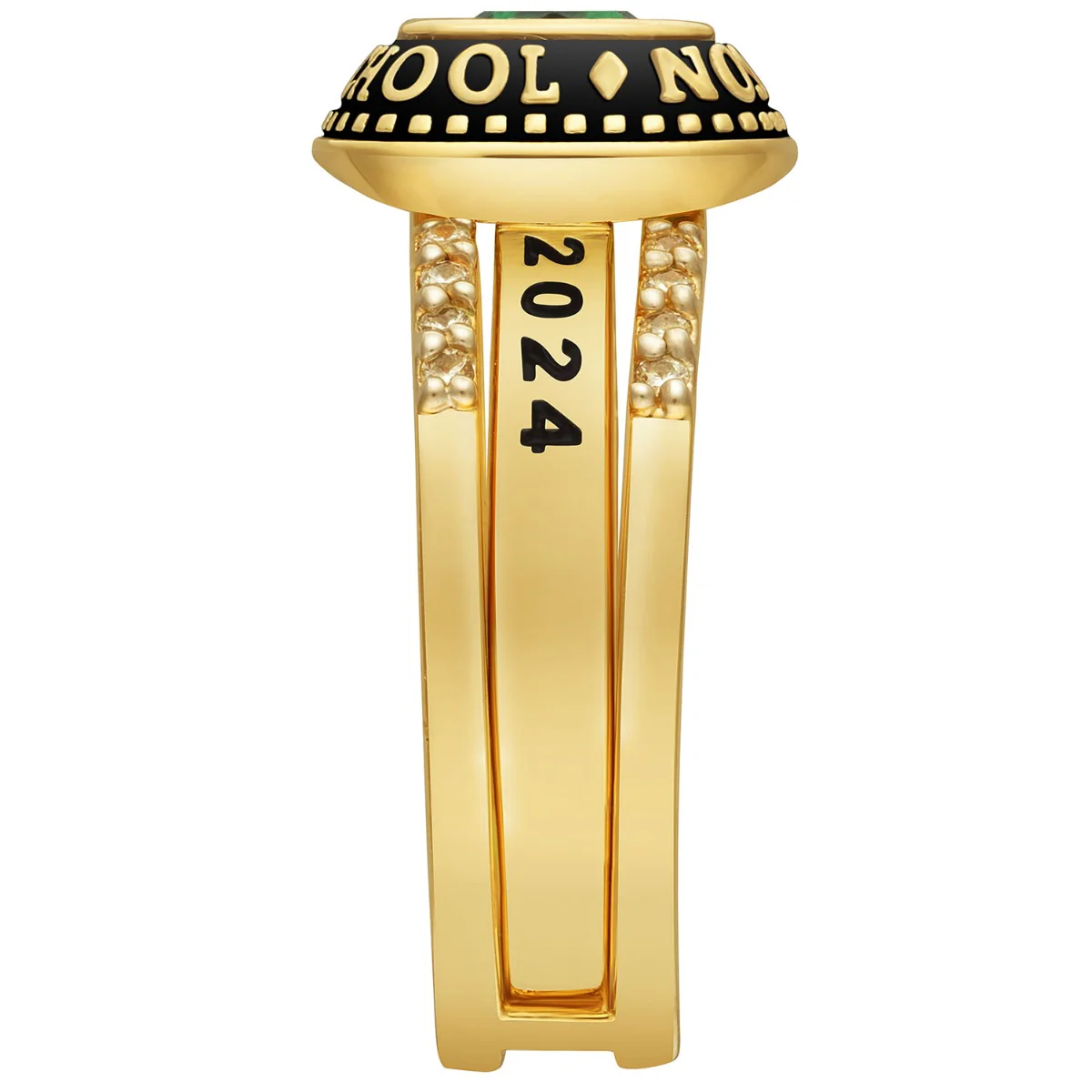 Ladies' 14K Gold over Sterling Class Ring with Jacket and CZ Accents - Image 7