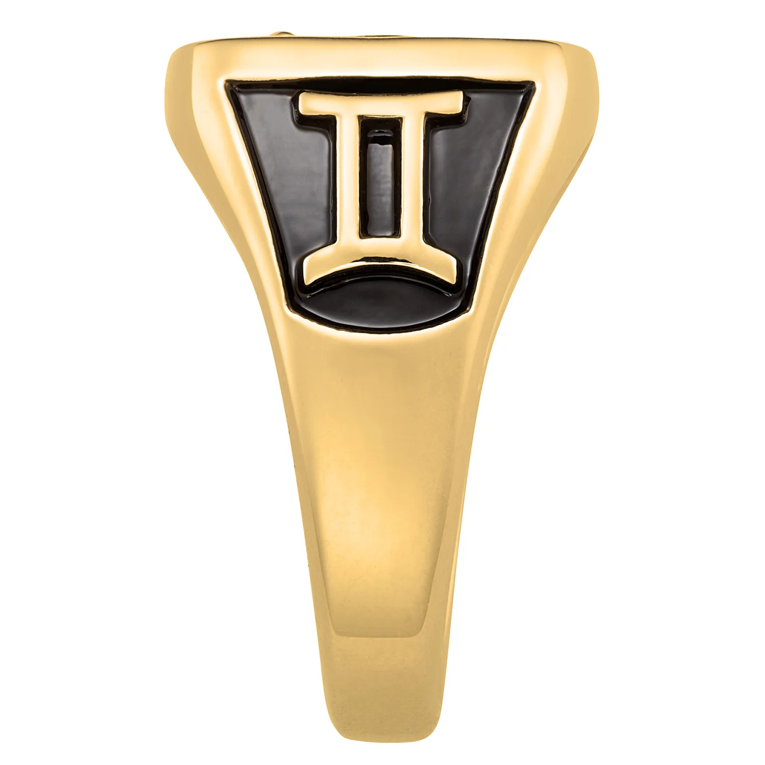 Ladies 14K Gold over Sterling Crest Square Signet Ring - Image 3