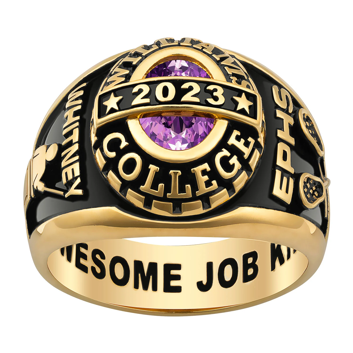 Ladies' 14K Gold over Sterling Birthstone Class Ring