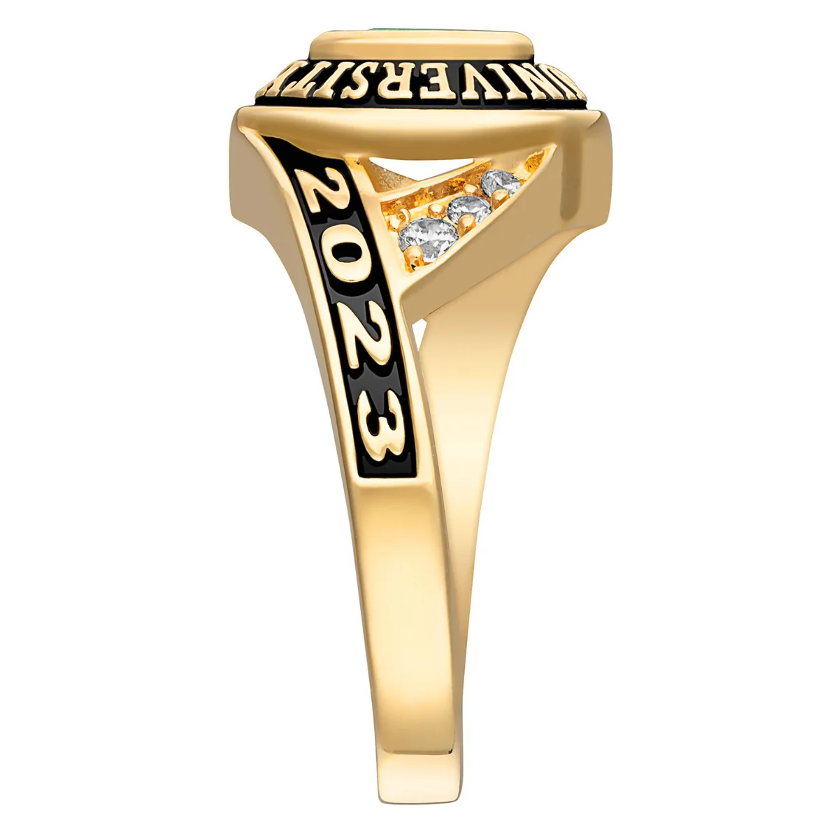 Ladies' 14K Gold over Sterling Marquise Birthstone Class Ring - Image 4