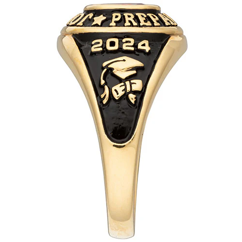 Ladies' 14K Gold over Sterling Traditional Oval Birthstone Class Ring - Image 3