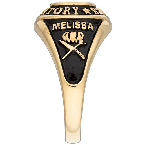 Ladies' 14K Gold over Sterling Traditional Oval Birthstone Class Ring - Image 4