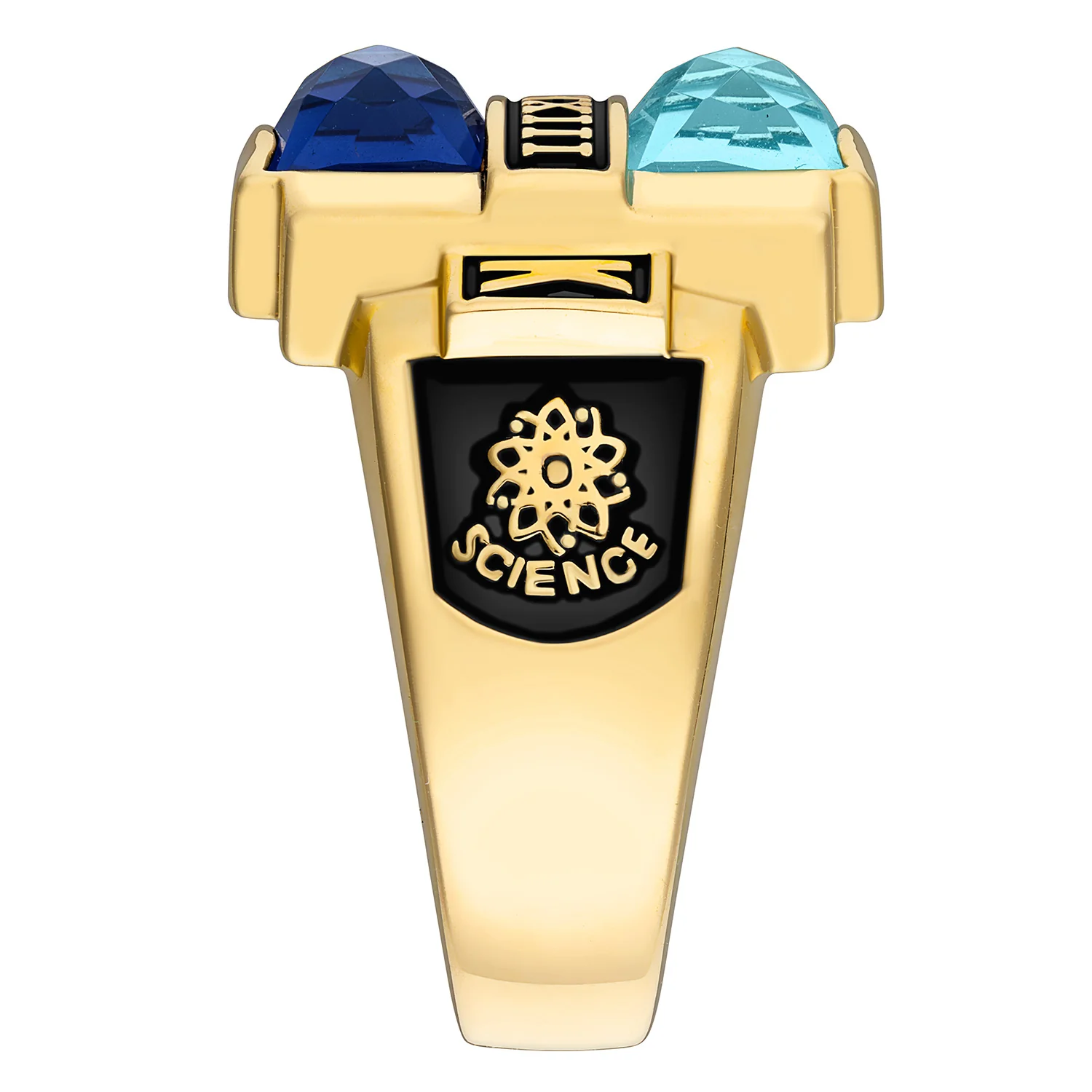 Ladies' 14K Gold over Sterling Double Birthstone Rectangle Class Ring - Image 4