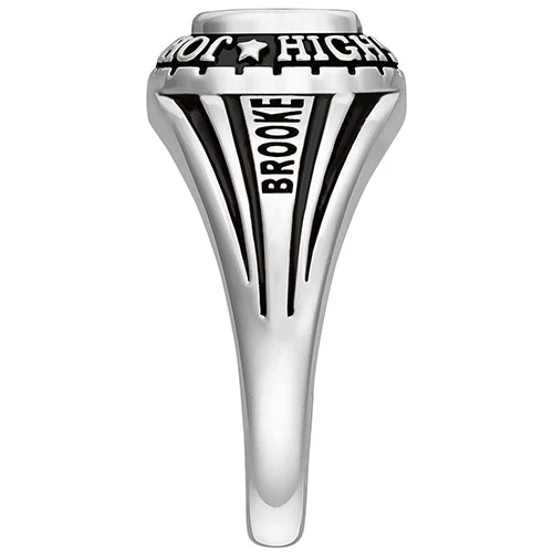 Ladies' Platinum Over Celebrium Traditional Class Ring - Image 4