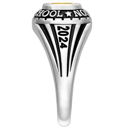 Ladies' Platinum over Sterling Traditional Class Ring - Image 5