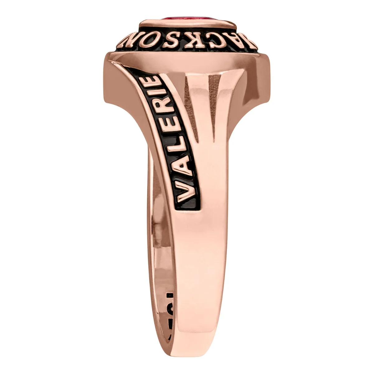 Ladies Rose Gold CELEBRIUM Marquise Birthstone Class Ring - Image 3