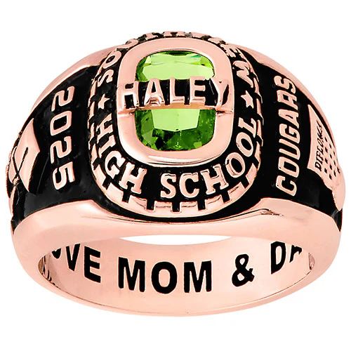Ladies Rose Gold CELEBRIUM Personalized-Top Traditional Class Ring