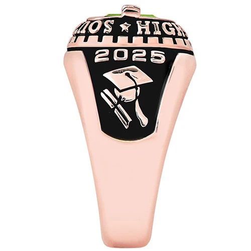 Ladies Rose Gold CELEBRIUM Personalized-Top Traditional Class Ring - Image 4