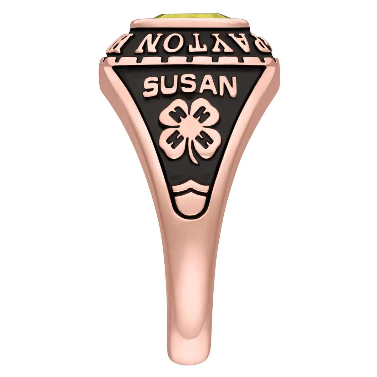 Ladies Rose Gold CELEBRIUM Traditional Petite Birthstone Class Ring - Image 3