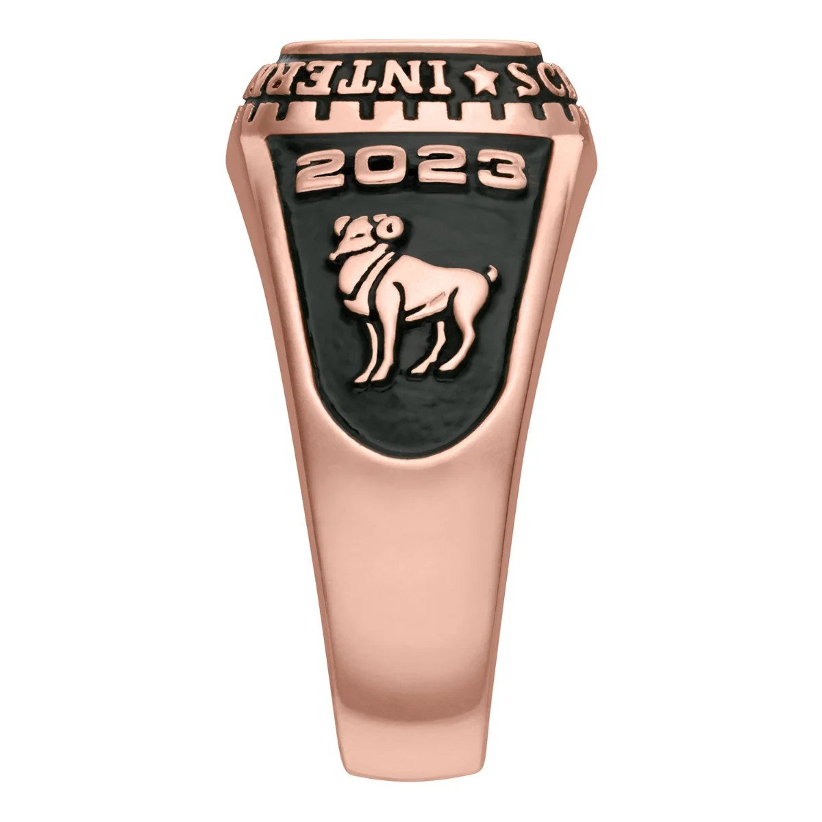 Ladies 14K Rose Gold over Sterling Traditional Birthstone Class Ring - Image 3