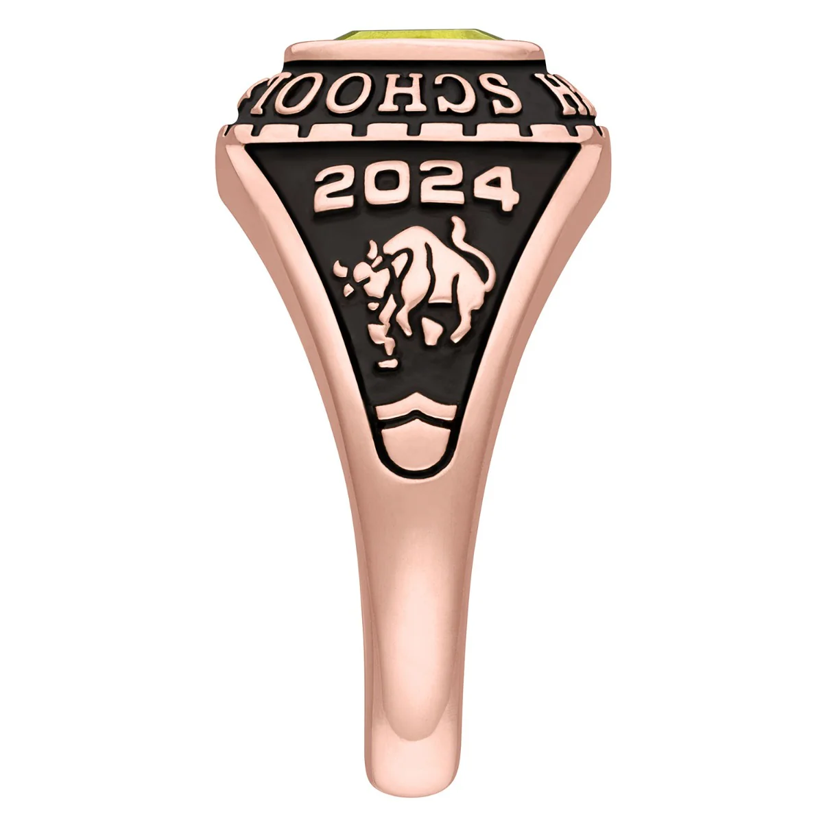 Ladies 14K Rose Gold over Sterling Traditional Petite Birthstone Class Ring - Image 4