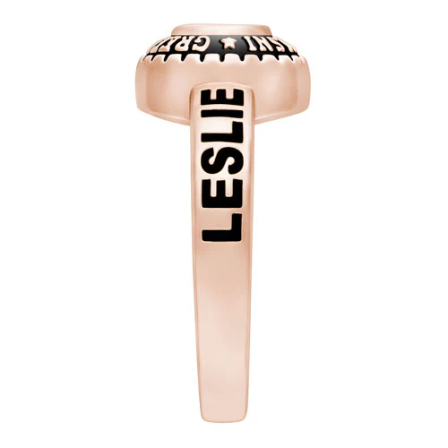 Ladies 14K Rose Gold Plated Traditional Oval Stone Class - Image 3