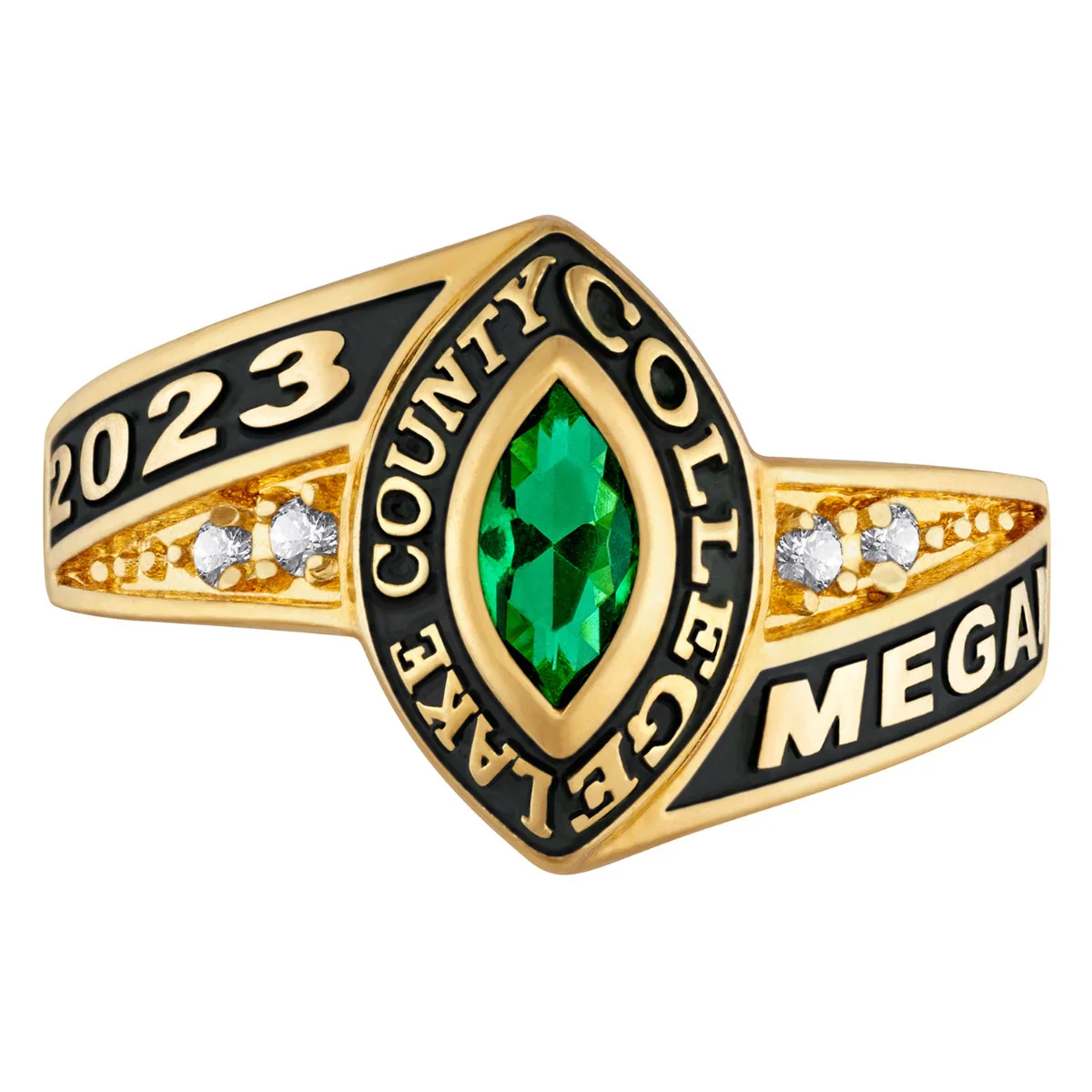Ladies Yellow CELEBRIUM Marquise Birthstone and CZ Class Ring - Image 2