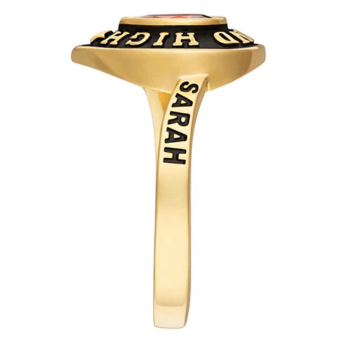 Ladies' Yellow Celebrium Pear Birthstone Class Ring - Image 4