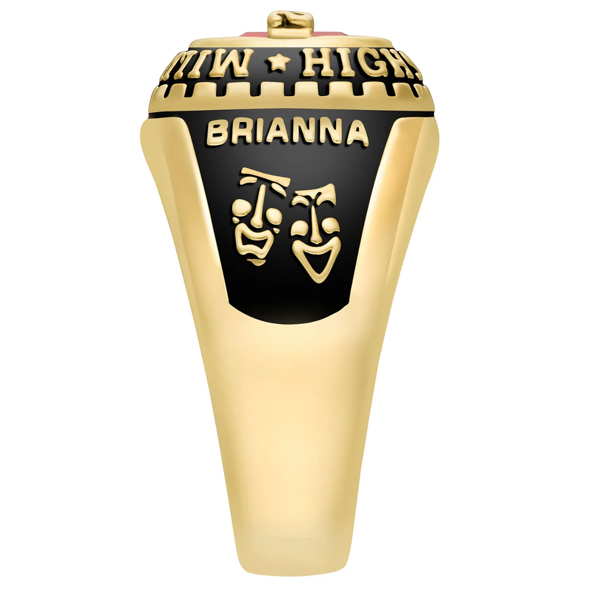 Ladies Yellow CELEBRIUM Personalized-Top Traditional Class Ring - Image 3