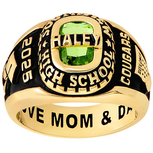 Ladies Yellow CELEBRIUM Personalized-Top Traditional Class Ring