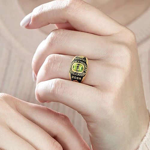Ladies Yellow CELEBRIUM Personalized-Top Traditional Class Ring - Image 2