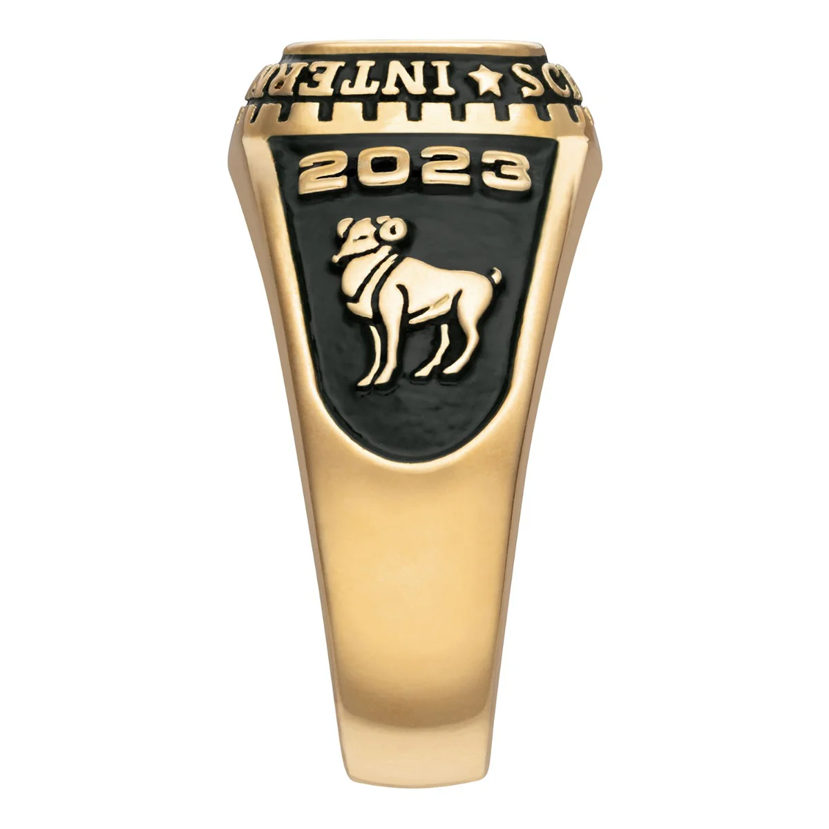 Ladies Yellow CELEBRIUM Traditional Checkerboard Birthstone Class Ring - Image 3