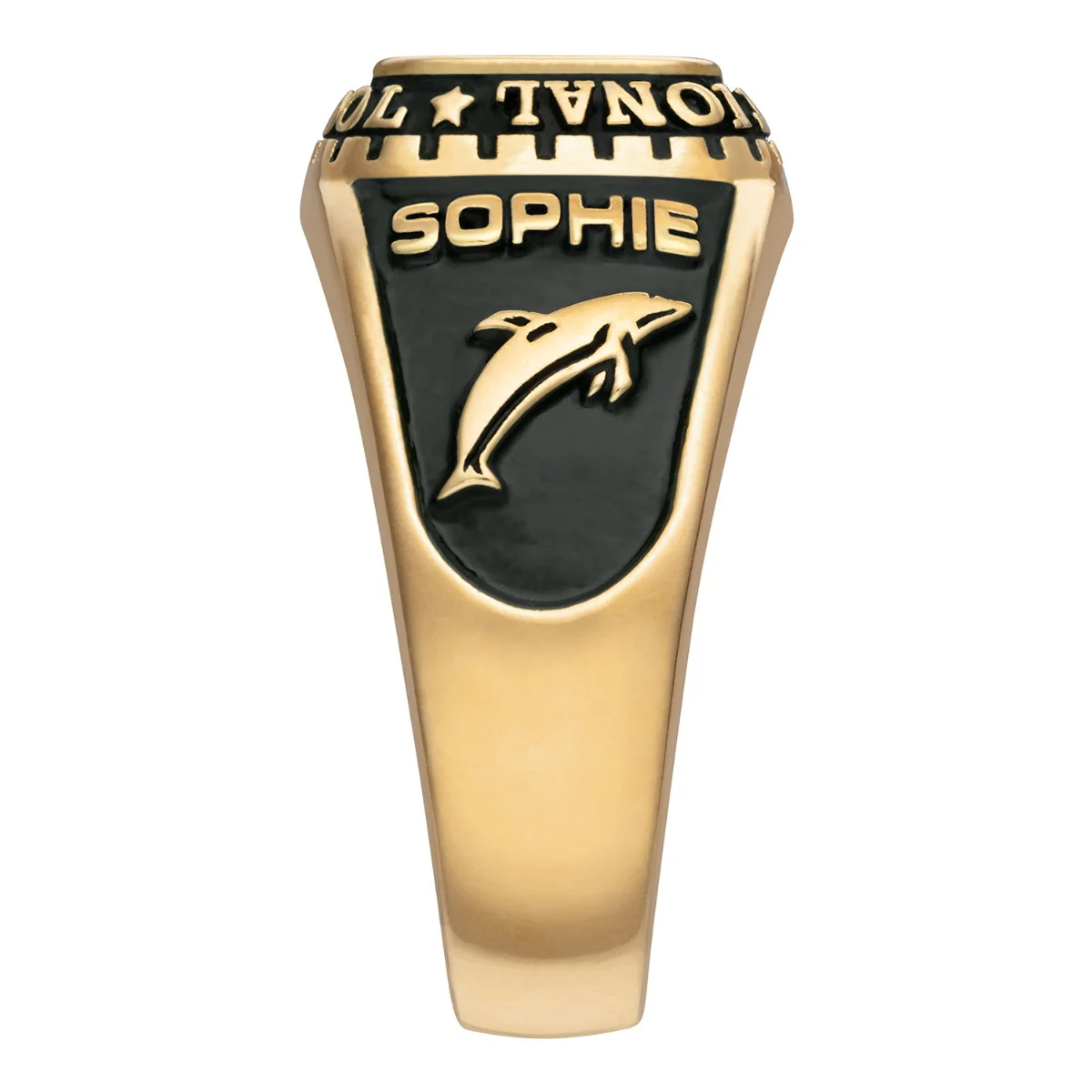 Ladies Yellow CELEBRIUM Traditional Checkerboard Birthstone Class Ring - Image 4